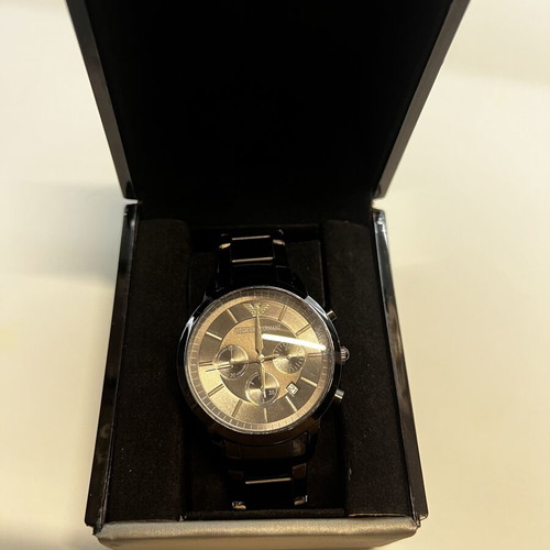 Emporio Armani men's chronograph watch, black