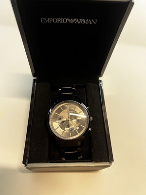 Emporio Armani men's chronograph watch, black