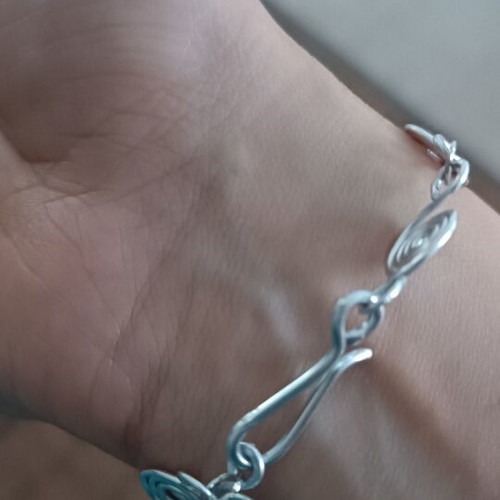 Silver swirls bracelet handmade from scratch, new