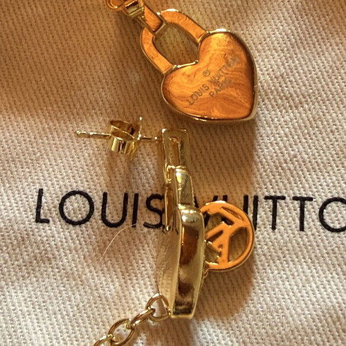 Louis Vuitton heart necklace and earrings set, 18K gold plated