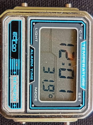 Ectron Sensor digital clock used with temperature sensor
