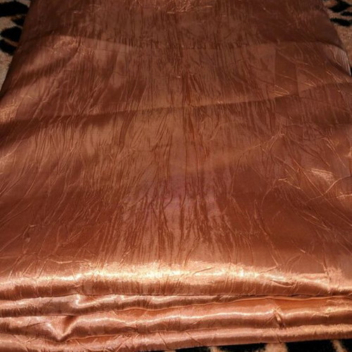 Satin crinkled fabric vintage used, dimensions 333×140 cm
