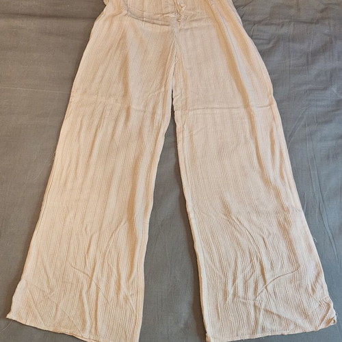 Pull & Bear Summer Wide-Leg Pants Beige Size M New