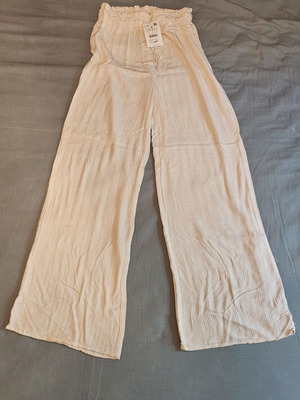 Pull & Bear Summer Wide-Leg Pants Beige Size M New