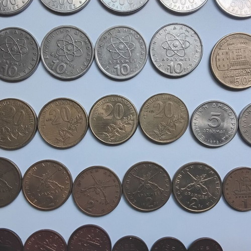 Drachma coins used collection 1970-2000