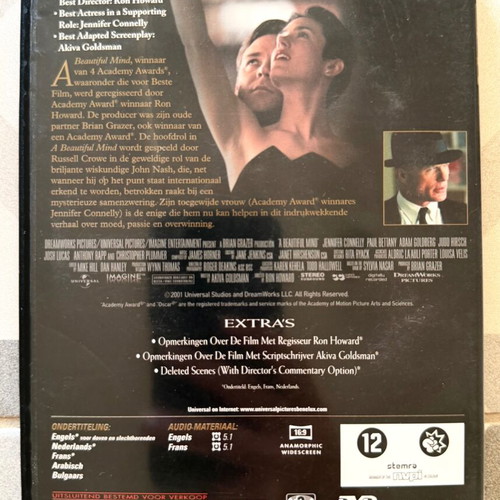 A Beautiful Mind DVD like new with English subtitles, drama