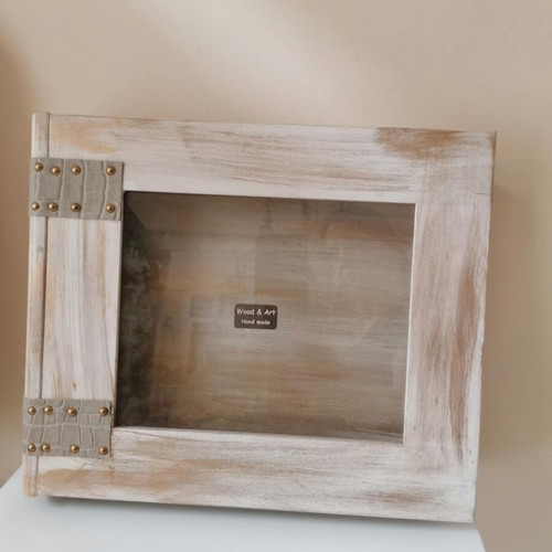 Wooden box with glass and golden finish handmade, new