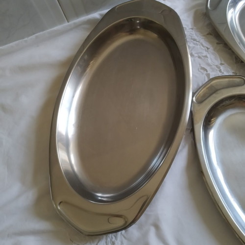 AMC stainless steel serving platters set of 3 oval