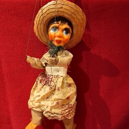 Mexican marionette vintage used, height 40 centimeters
