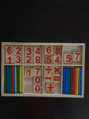 Αριθμοί με Sticks Montessori εκπαιδευτικό ξύλινο παιχνίδι σαν καινούργιο για 6+