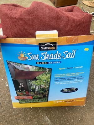 Τέντα σκίασης ηλίου σαν καινούργια, μεγάλη, 4.9x4.9 μέτρα, τετράγωνη