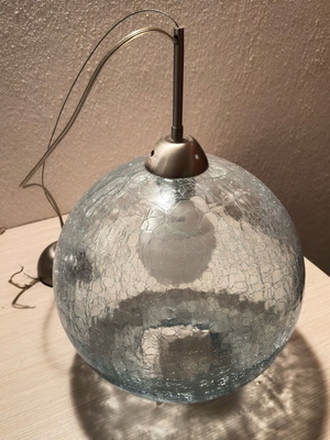 Crackle lamp like new in turquoise color
