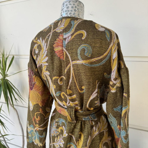 Zara Limited Edition Wool Blend Floral Jacquard Coat like new