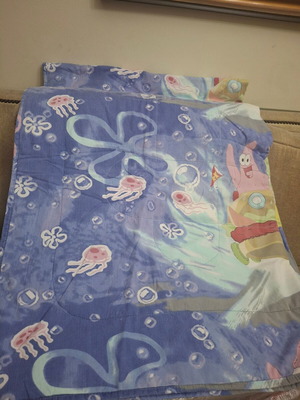 Bob Sponge team kids thin quilt, blue