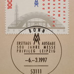 German 1997 stamp with Bonn first day cover, postcard