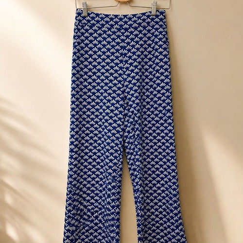 ANIS Collection printed wide-leg pants like new, blue and white, size M