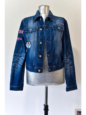 Denim jacket Phard like new with UK flag and patches size M