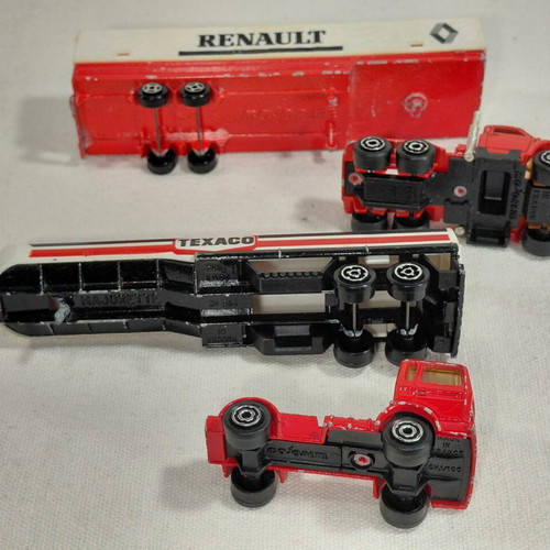 Majorette metal toy trucks vintage used, set of two
