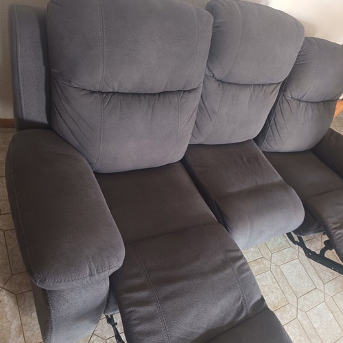 Three-seater sofa and armchair used