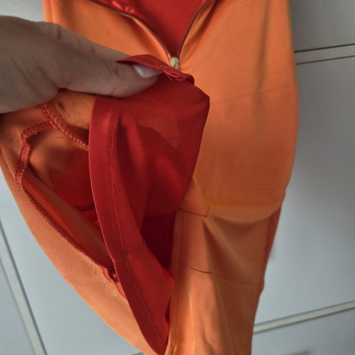 Midi skirt Tassos Mitropoulos used, size S, orange with texture