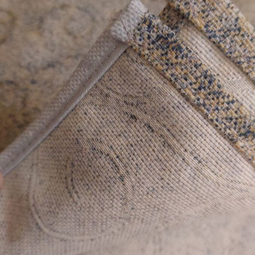 Cotton tablecloth 1.40x2.20 new, ochre blue