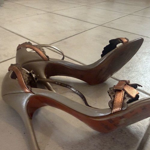 Debora Almeida women's summer sandals used, beige and gold