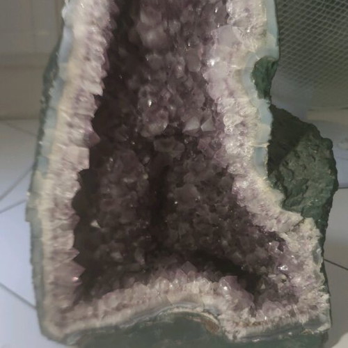 Amethyst Geode new with calcite crystal from Brazil