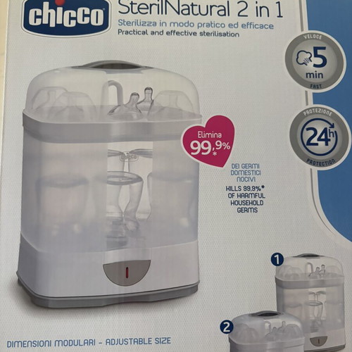 Chicco electric baby bottle sterilizer with 6 slots