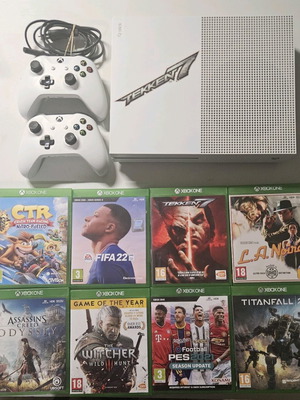 Xbox One S μεταχειρισμένο με 8 παιχνίδια και 2 χειριστήρια