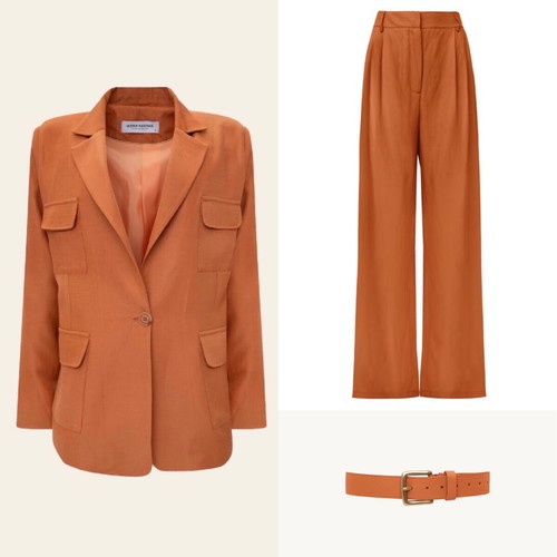 Vassia Kostara suit set used, size S, orange