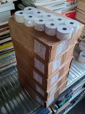 Thermal cash register paper roll P28xD50mm 25m new, pack of 60 rolls