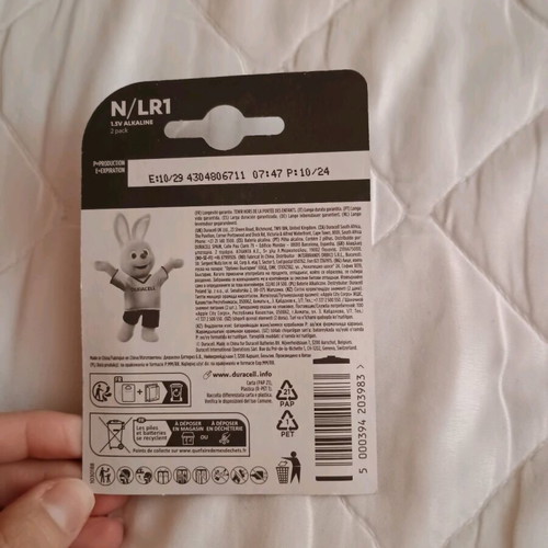 Duracell 1.5V N/LR1 batteries new