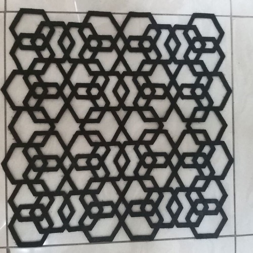 Surface protector placemats new, set of 6, black geometric pattern