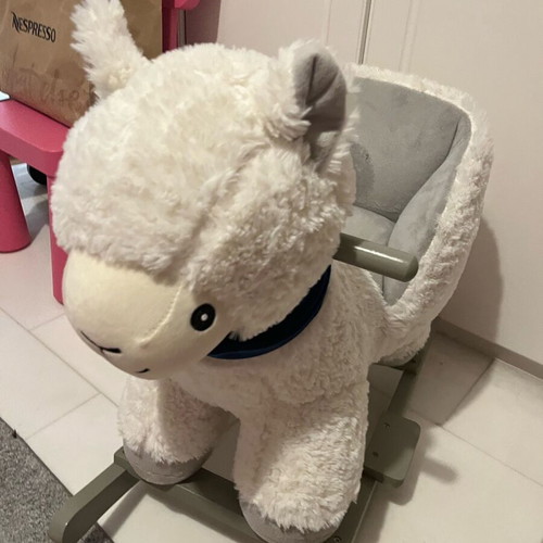 Plush rocking sheep used