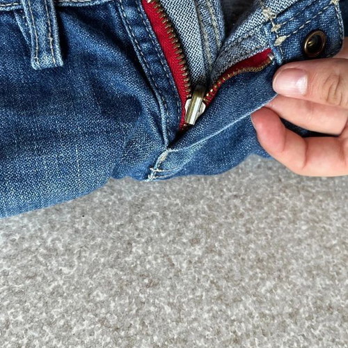 Ultra Low Waist Y2K Meltin' Pot Vintage Bootcut Jeans used, blue turquoise