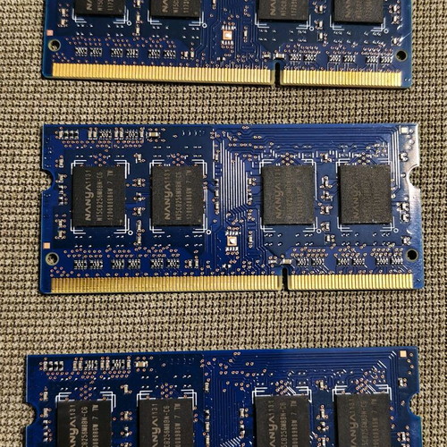 Nanya 3x 2GB DDR3 1333MHz SO-DIMM laptop RAM like new, total 6GB