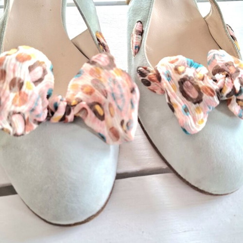 Kalogirou vintage mules green suede and leather size 38.5–39 used