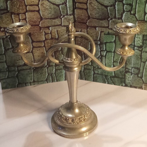 Vintage Georgian Revival candelabrum likely brass, like new