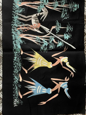 Vintage African fabric painting signed, new