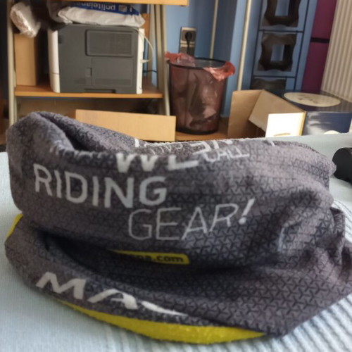 Macna motorcycle scarf used, gray and yellow