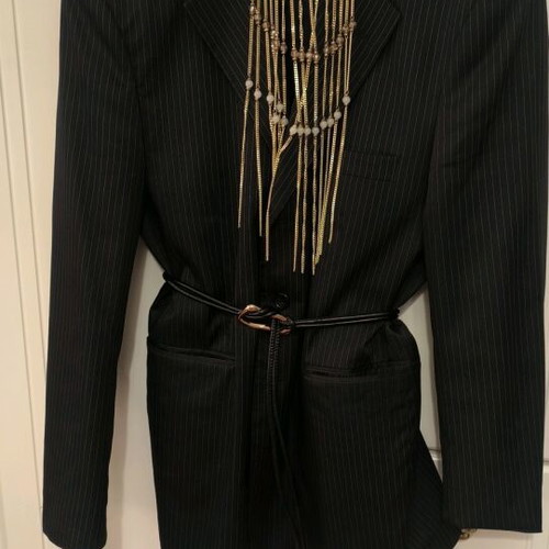 Giorgio Armani Collezioni black pinstripe blazer like new unisex XXL