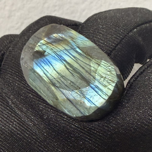 Labradorite ring with blue fire, handmade