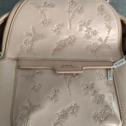 Doca backpack used, beige, with minor wear