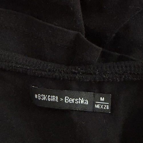 Bershka black off-shoulder crop top with ruffles size M like new