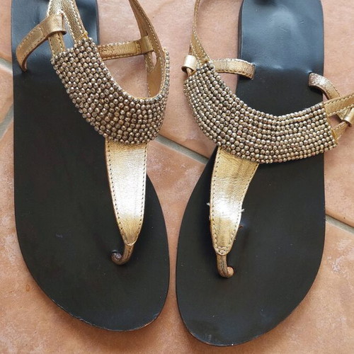 Gold sandals size 39 like new