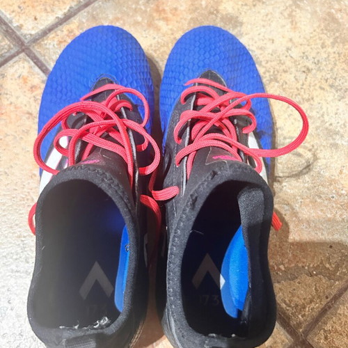 Adidas X football boots like new, size 38, blue with red laces