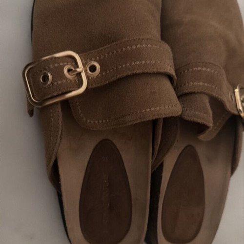 Flat sabo leather Stradivarius, like new, size 40, brown