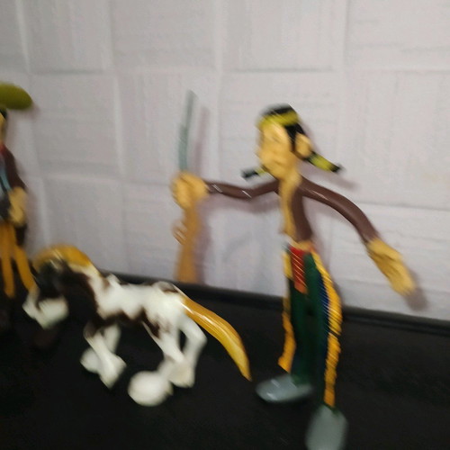 Lucky Luke '70 figures used, pack of three, soft plastic