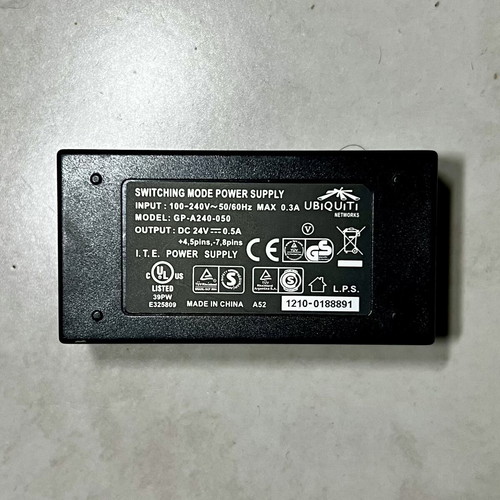 Ubiquiti GP-240-050 PoE adapter used, 24V 0.5A injector