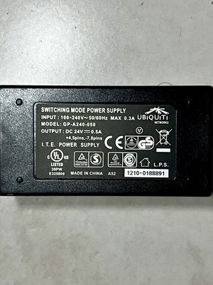 Ubiquiti GP-240-050 PoE adapter used, 24V 0.5A injector